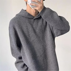 【有货】DMY17-P50连帽针织衫男韩休闲宽松毛线衣套头纯色毛衣，男装针织衫/毛衣，星座603-2