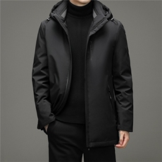 羽绒服男可脱卸帽中年男士休闲宽松爸爸2023冬装外套ZK2106-P305，男装羽绒服，电商B212（原钱塘6029）