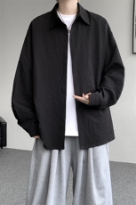 8XL-M泡泡纱盐缩肌理长袖衬衫男夏季冰丝外套防晒衬衣CS29007P40，男装衬衫，电商B312