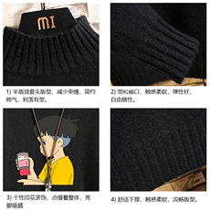M18200-P45加绒款-P65半高领毛衣男士大码针织衫男毛线衣男砖墙，男装针织衫/毛衣，电商A040A