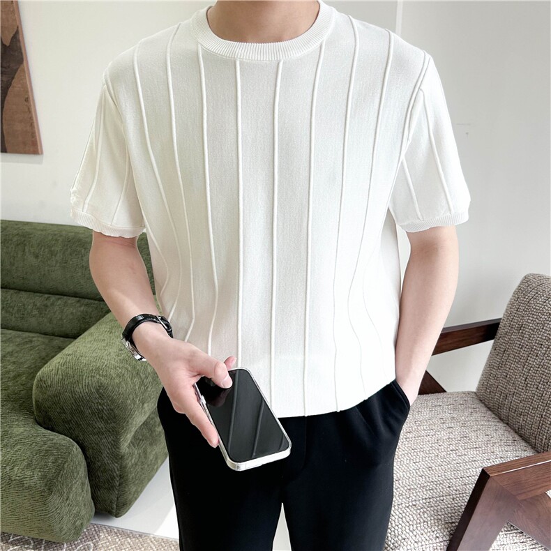 春夏针织衫短袖圆领套头微宽松轻熟风E75022-P48,男装针织衫/毛衣,星座1012-1