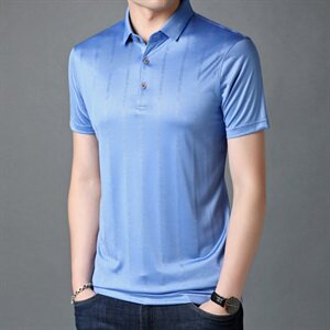 D30026钱塘2021-2夏季男士短袖T恤舒适商务桑蚕丝P125控价239图片