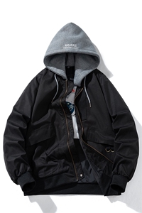 现货 三色带帽可拆卸秋冬飞行服棉服情侣装夹克潮牌炸街外套图片