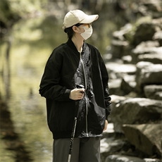 港风大码日系男女户外薄款休闲连帽防晒服XZ213-JKFS03-P75控98，男装防晒衣，星座213