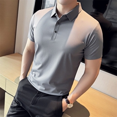 2024夏季新款冰丝无痕宽松翻领POLO衫男57713-p50，男装Polo衫，电商D303