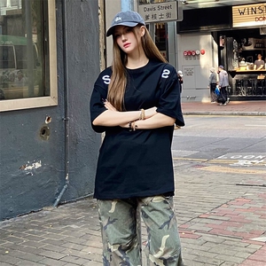 万针全刺绣工艺抖音得物高品质260克重磅纯棉双纱美式高街短袖T恤图片