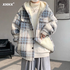 1506-1/MJ498-21毛绒大衣/P85羊羔毛绒外套男士加绒加厚毛呢棉服，男装棉衣，星座1506-1