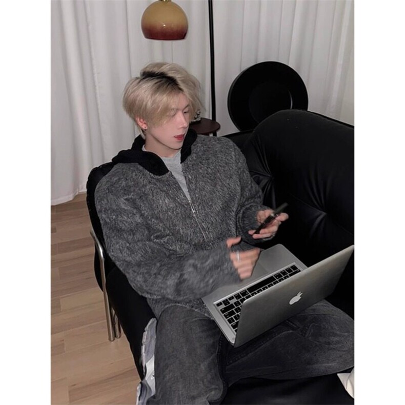 【有货】连帽毛衣开衫高级感拉链外套MY333特P65,男装针织衫/毛衣,星座908-1