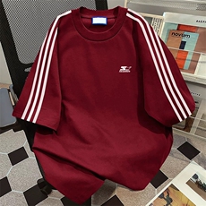 酒红拼白织带