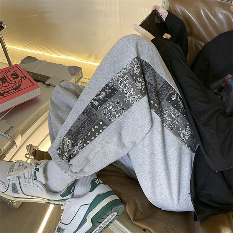 2025秋季直筒运动裤腰果花卫裤宽松休闲裤男女A125-DK912-P45，男装休闲裤，电商A125