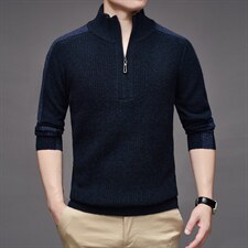 BSS6121限价268元男士新款长袖半高拉链纯羊毛针织衫休闲青年P192，男装针织衫/毛衣，电商B360
