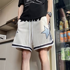双层网眼篮球短裤男夏季裤子透气运动美式休闲五分裤K5212-P36，男装牛仔裤，星座412-3