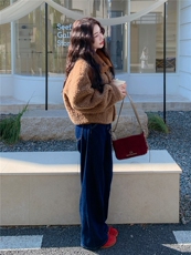 现货主推两面穿2025冬季新款显瘦皮毛一体外套女1507-P185K278，女装毛呢外套，欣美人