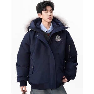 可拆卸毛领派克棉服外套男冬季宽松百搭加厚保暖连帽棉衣 MF1107图片