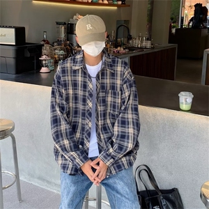 日系cityboy格子长袖衬衫男士衬衣宽松美式复古休闲外套CS119-P33图片