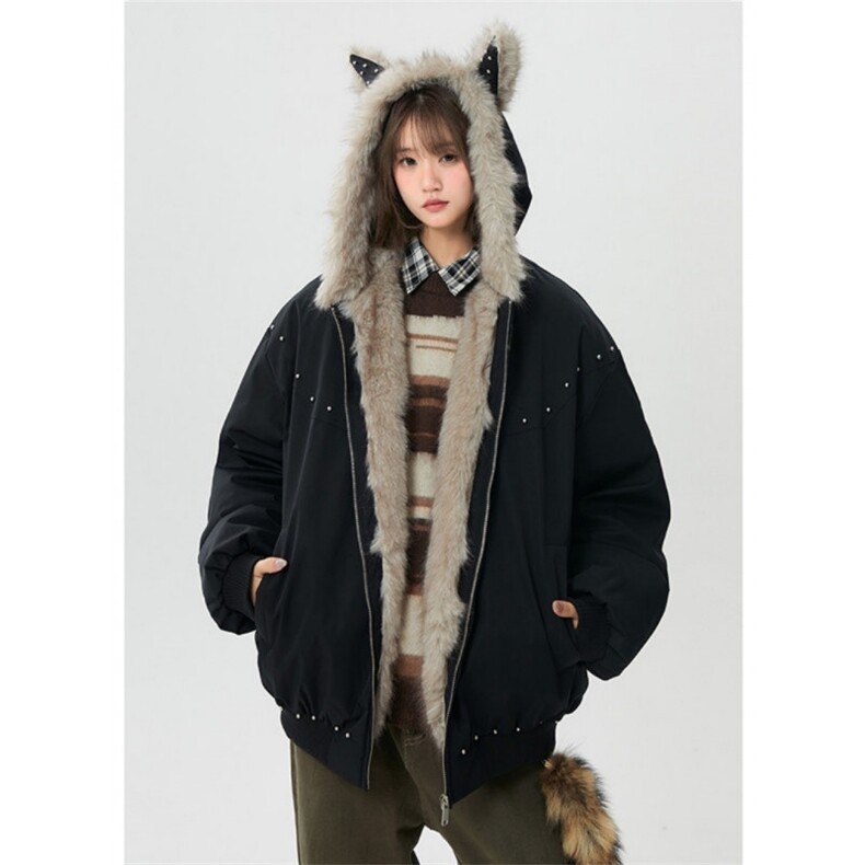 1506A/GAD98100/P99万有引力博物馆毛绒连帽棉服女1,男装棉衣,星座1506A