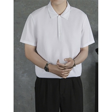 原宿简约男士polo衫短袖夏季薄高端衣服男新款百搭流行气质P01，男装Polo衫，星座1116A-2（原606A-1）
