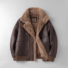 (网图)皮毛一体复古外套加绒鹿皮绒机车服外套夹克313B-8905-P180，男装夹克，星座313B