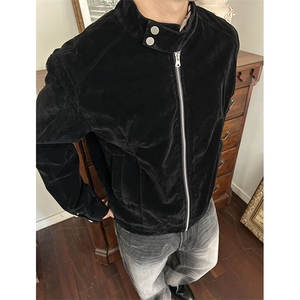 网图慎用 短毛反绒哈灵顿短版高品质宽松夹克外套男J5281-特P70图片