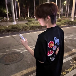 【现货】DT16-特P35新款潮牌美式字母短袖T恤男夏宽松重磅上衣图片