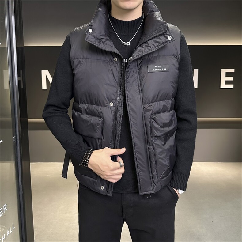 店主风立领羽绒马夹男休闲日系保暖外套马甲背心男YR58165-P110,男装背心/马甲,电商A413