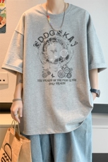 已注册/夏季内景纯棉重磅复古圆领短袖T恤男宽松体恤衫DT9675/P25，男装T恤，电商B316