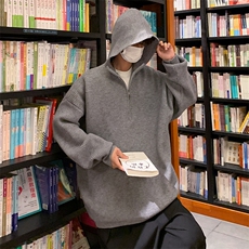 秋冬半拉链连帽毛衣韩版宽松慵懒风针织衫外套M3611-P65，男装针织衫/毛衣，星座1212