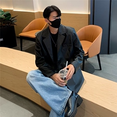 垫肩凯美拉PU皮夹克美式秋冬季新款外套W1165P70，男装夹克，星座1116-2