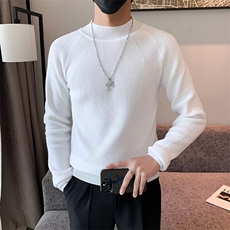 不规则流苏半高领纯色毛衣男英伦修身保暖简约款打底线衫潮M844，男装针织衫/毛衣，星座1116A-2（原606A-1）