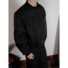W8321-P78网络图秋冬廓形短宽复古飞行夹克棒球领宽松棉服外套，男装棉衣，星座1608-2