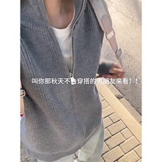 重磅秋冬北极绒双拉链毛衣开衫美式复古休闲慵懒风宽松针织衫外套，男装针织衫/毛衣，电商A486