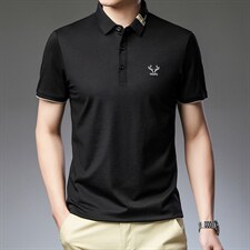 2022纯棉短袖t恤男士夏季冰丝薄款半袖体恤商务纯色翻领polo衫P53，男装T恤，钱塘6003A(原)4033A