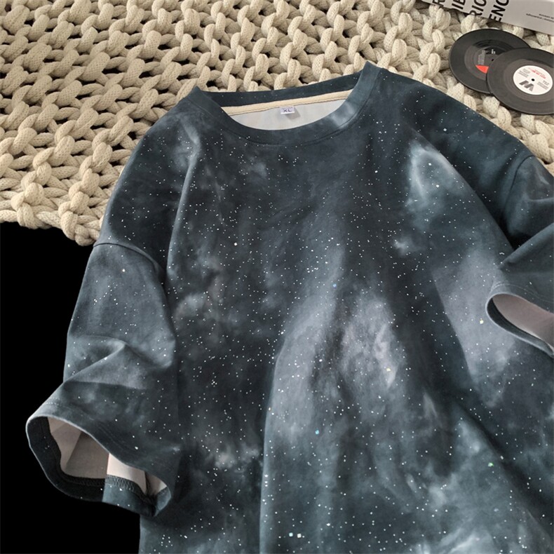 量大优供视频纯棉星空满天星短袖T恤男XH56-特P28,男装T恤,电商B367