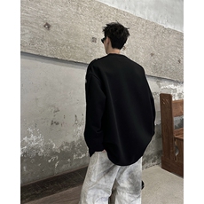 405A高街美式领口拉链金属扣装饰长袖T恤CT2469-P45控68，男装T恤，星座405A