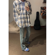 【有货】cleanfit毛边黑白格子衬衫设计感破坏衬衣C909LL-特P50，男装衬衫，星座1007（原301D）