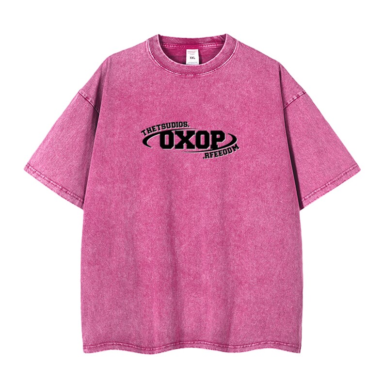 抖音得物供货 240克重磅现货宽松美式纯棉水洗做旧印花T恤ATSX01图片