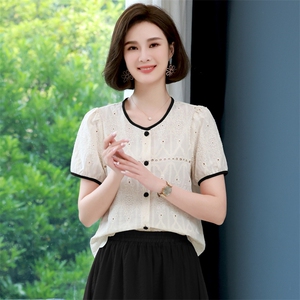 妈妈装夏款裙子2025新款夏装中年女洋气小衫贵夫人连衣裙图片