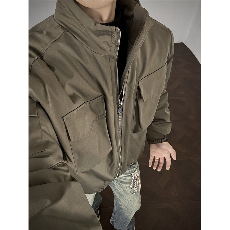 W85129特P90控158工装立体口袋宽肩立领加厚棉衣棉服男,男装棉衣,电商B205