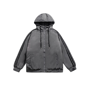特批50 冬季新款加厚保暖条纹休闲棉衣男女情侣款潮流中性风M8912图片