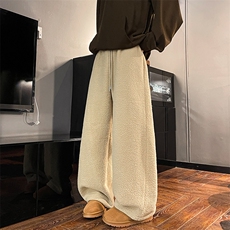 8XL-M摇粒绒裤子男加绒加厚休闲直通束脚宽松保暖裤K9122P78控98，男装休闲裤，电商D206-1