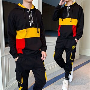 卫衣套装春季新款潮牌工装裤子两件套休闲运动套装男 TZ577-P100图片