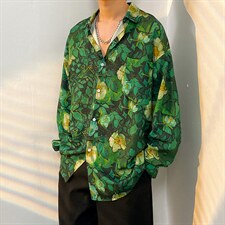 2025秋季新款免烫宽松尖领扎染衬衫男士衬衣青少年长袖CS2319-P35，男装衬衫，电商A062