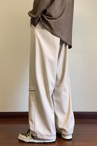 港风灯芯绒休闲裤男宽松直筒束脚裤卫裤XZ214-8 KP807 P43图片