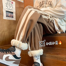 供抖音大加绒加厚阔腿束脚裤子男X416B-1-KLJ309-特P55限78，男装卫衣，星座416B-1