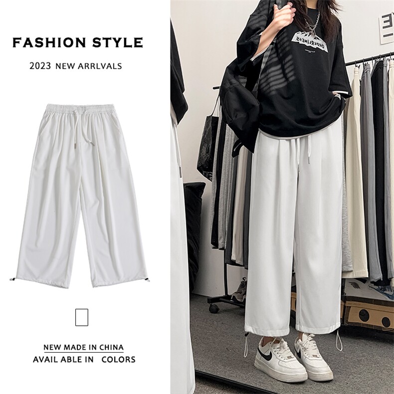 2023对镜自拍冰丝顺滑一裤两穿束脚抽绳九分超薄长裤K906-特批40，男装休闲裤，星座718-1