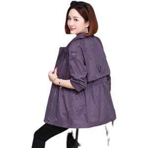 连帽短外套女单排扣POLO领纯色长袖中长款2022年春季,女装风衣,丽影随形