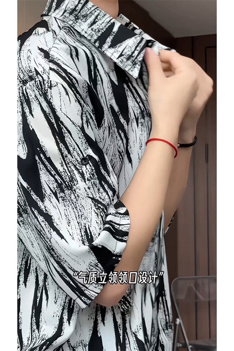 短袖衬衫男+短裤男套装男100%聚酯纤维M-5XL大码TZ78721P50控98,男装牛仔裤,星座226-1
