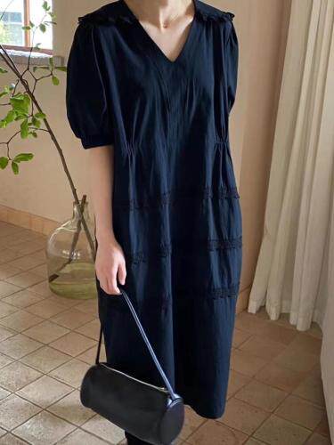 夏季新款韩版女装时尚宽松显瘦短袖连衣裙现货，女装连衣裙，雨木其