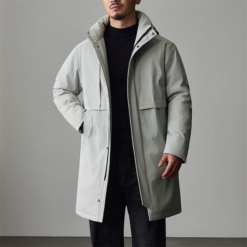 大码中长款连帽风衣保暖大棉袄外套7516-P135控228，男装风衣，星座209