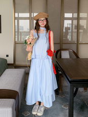 浅蓝色设计感甜美套装女2025夏季新款超好看吊带背心半身裙两件套，女装套装/套裙，浙宝128A